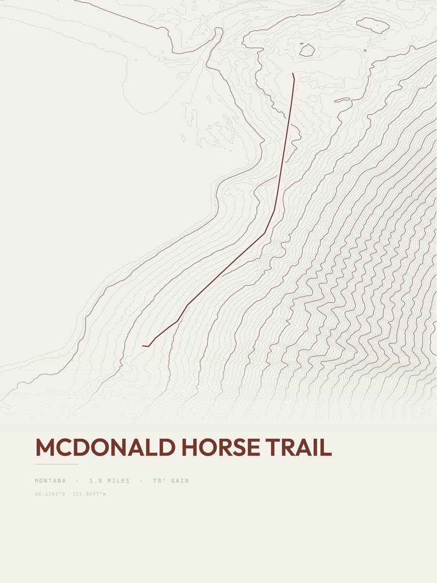 McDonald Horse Trail topographic trail print