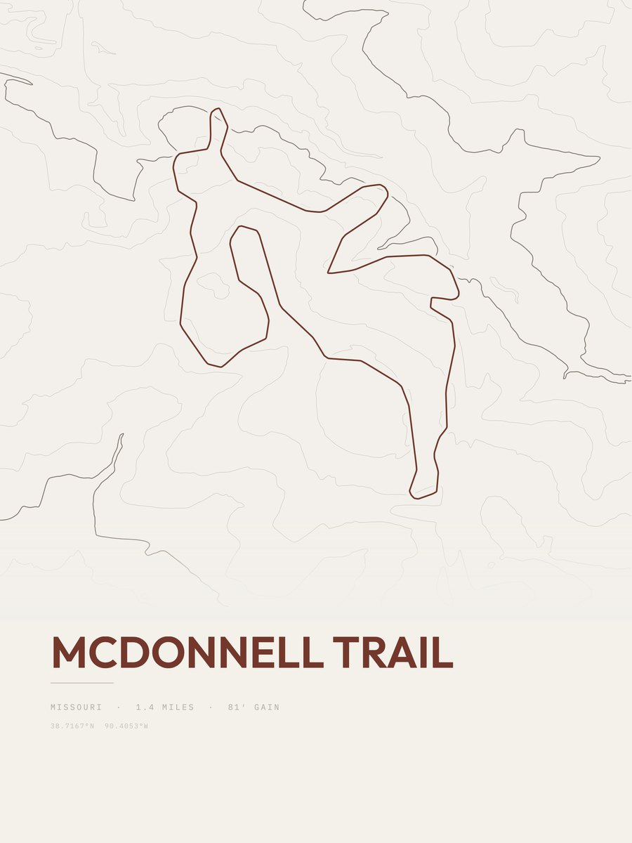 McDonnell Trail topographic trail print