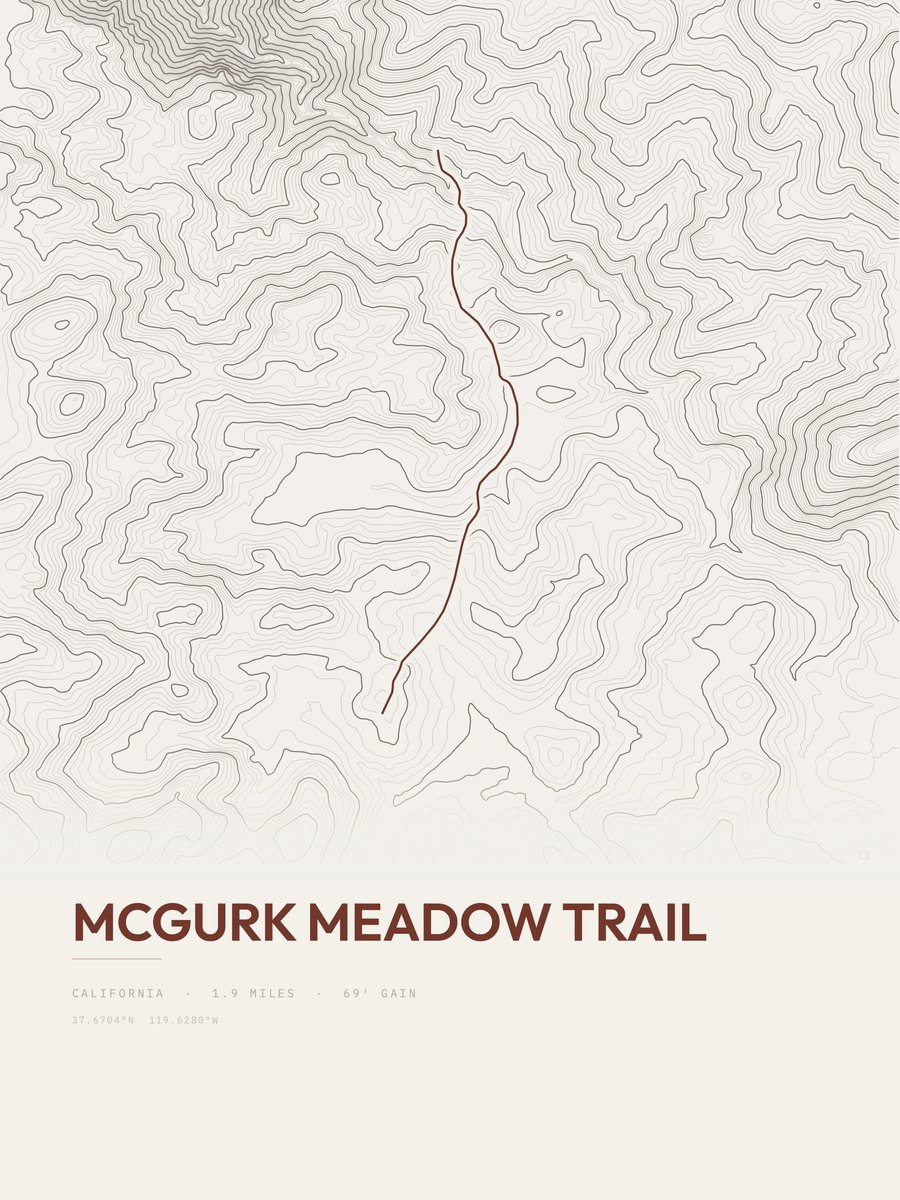 McGurk Meadow Trail Topographic print