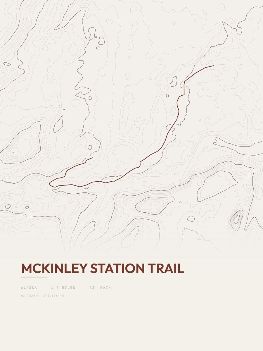 McKinley Station Trail topographic trail print