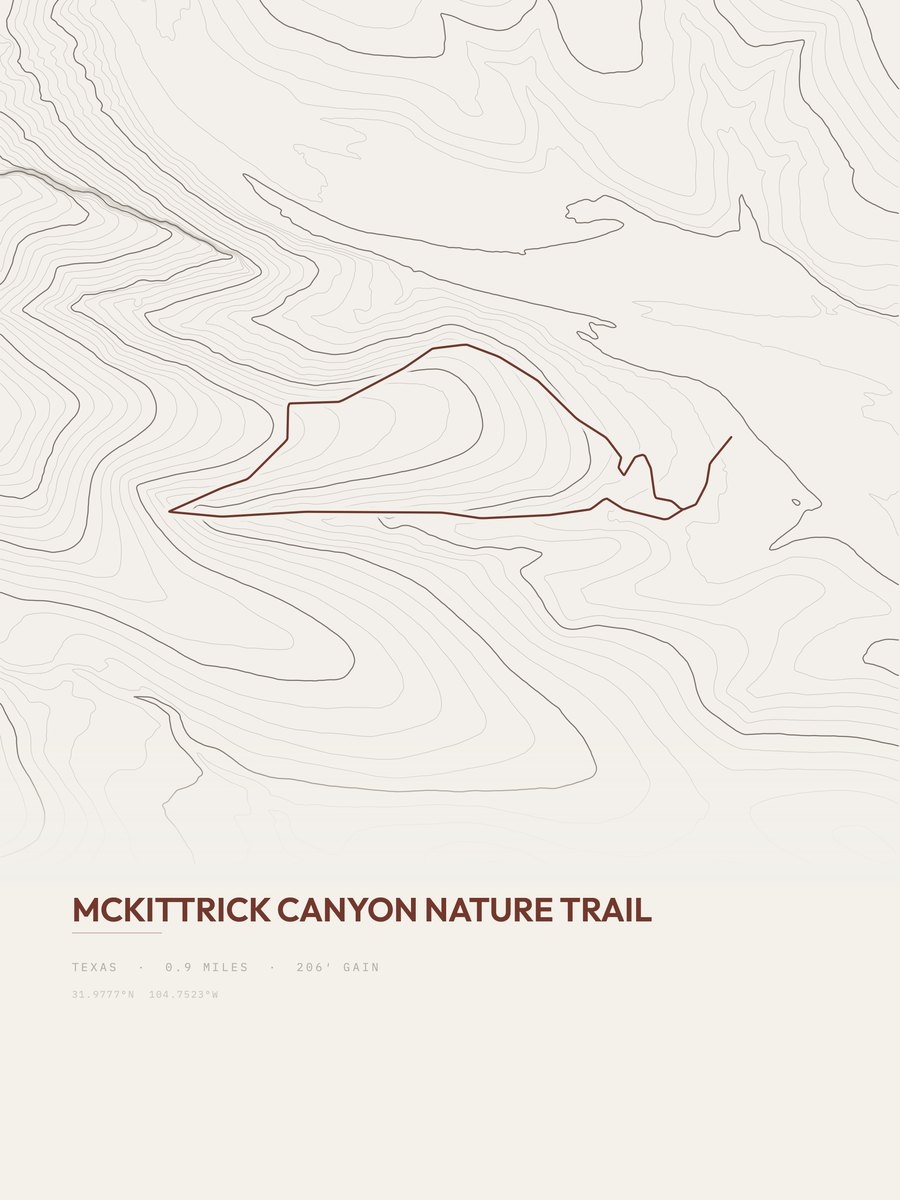 McKittrick Canyon Nature Trail Topographic print