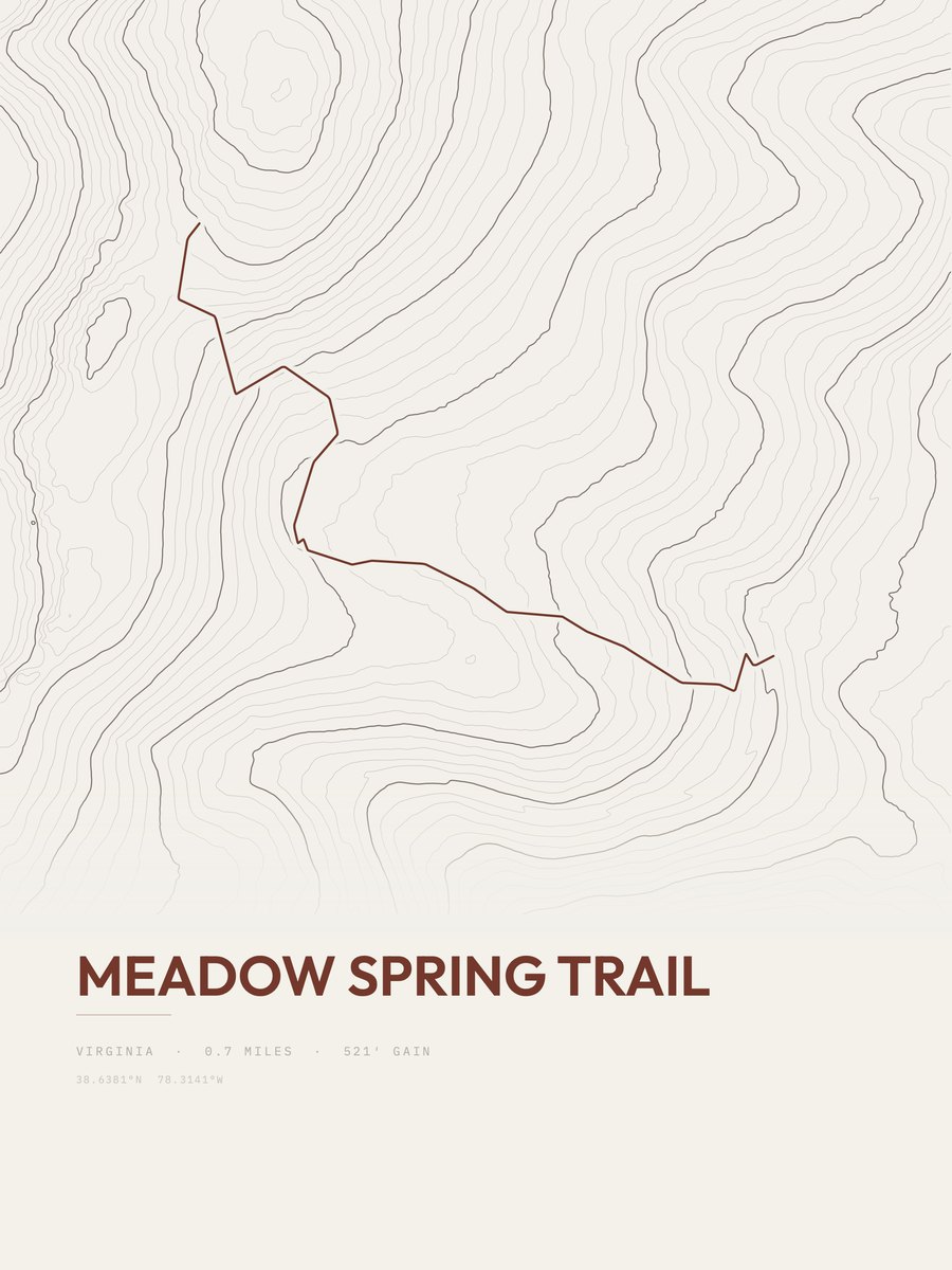 Meadow Spring Trail Topographic print
