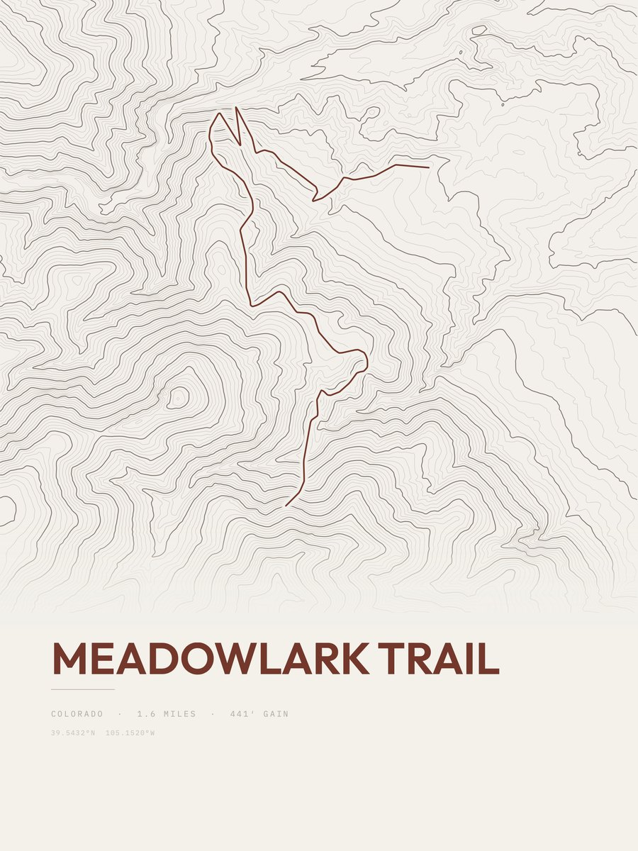 Meadowlark Trail Topographic print