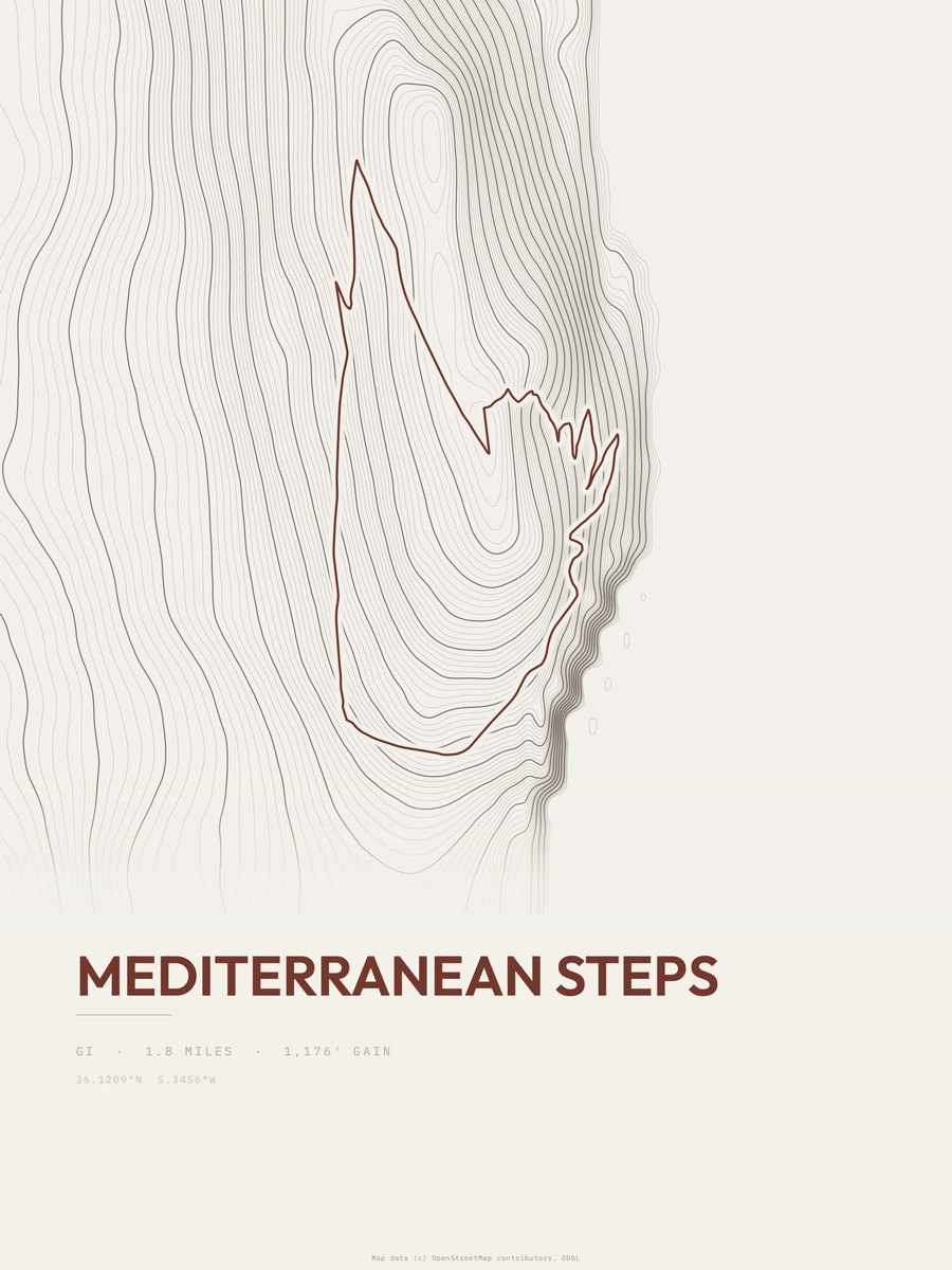 Mediterranean Steps Topographic print