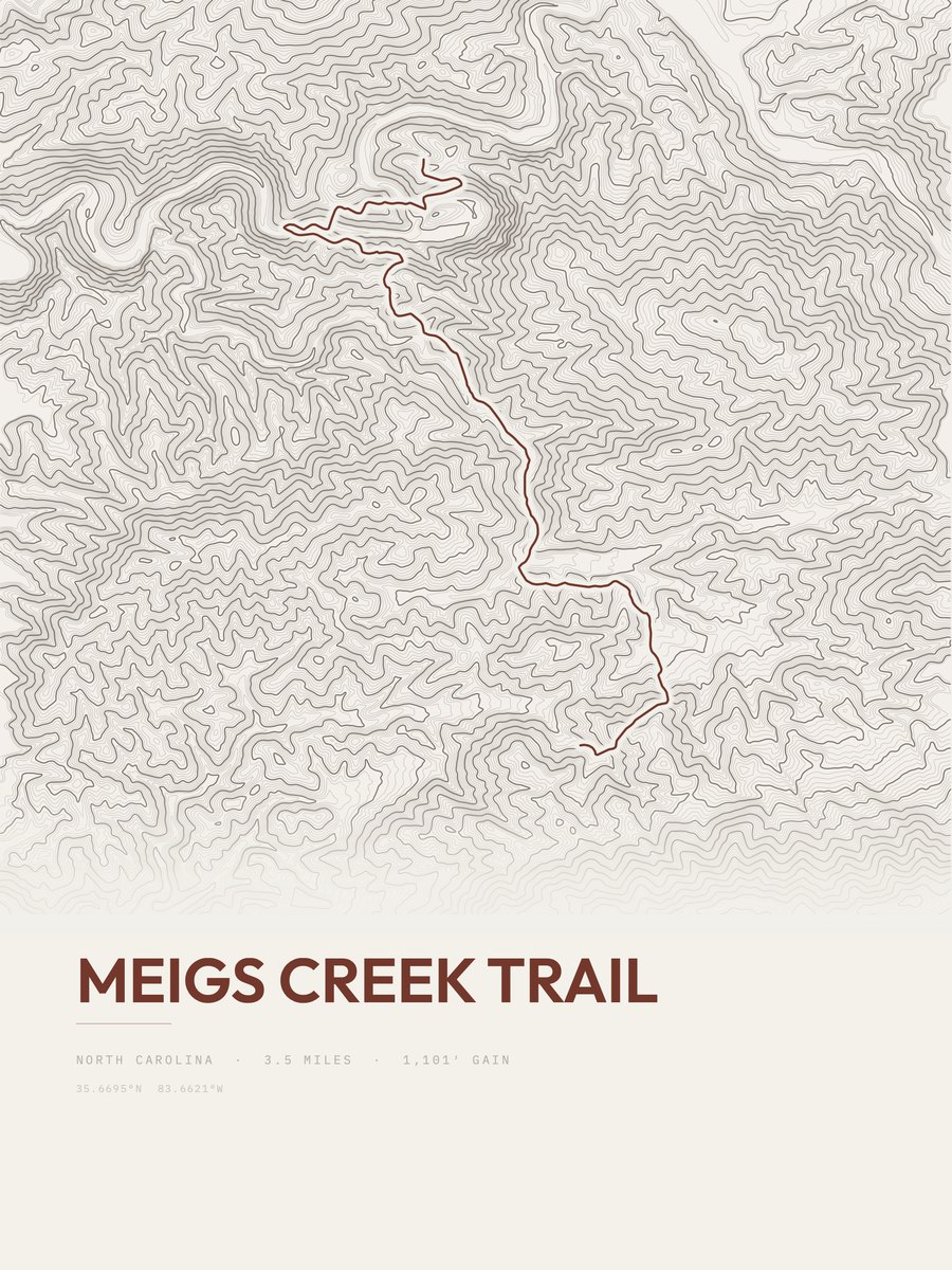 Meigs Creek Trail Topographic print