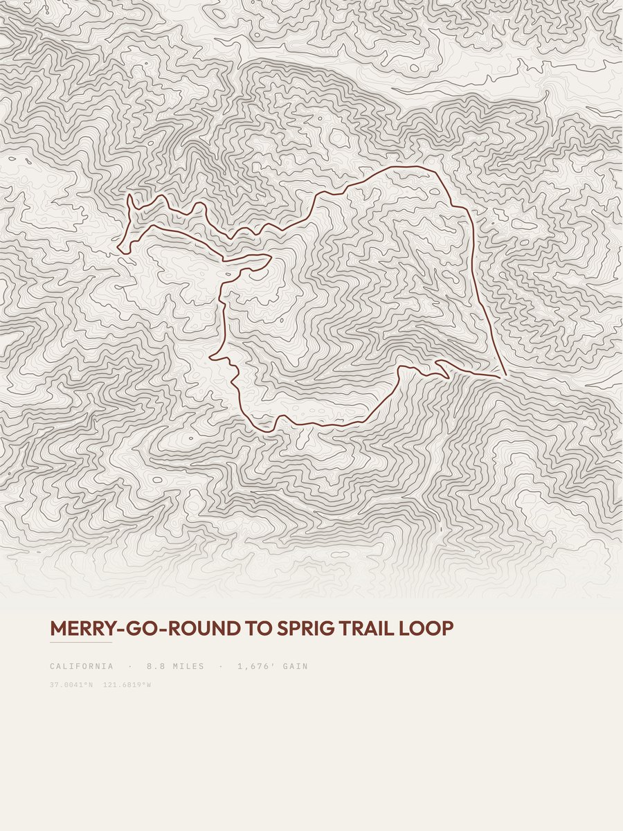 Merry-Go-Round to Sprig Loop Topographic print