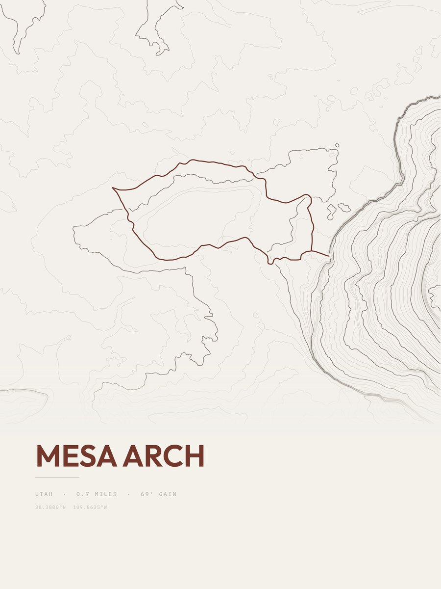 Mesa Arch Topographic print