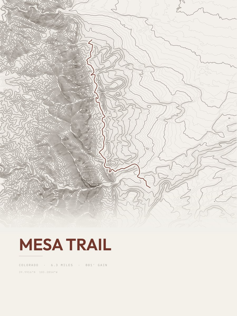 Mesa Trail Topographic print