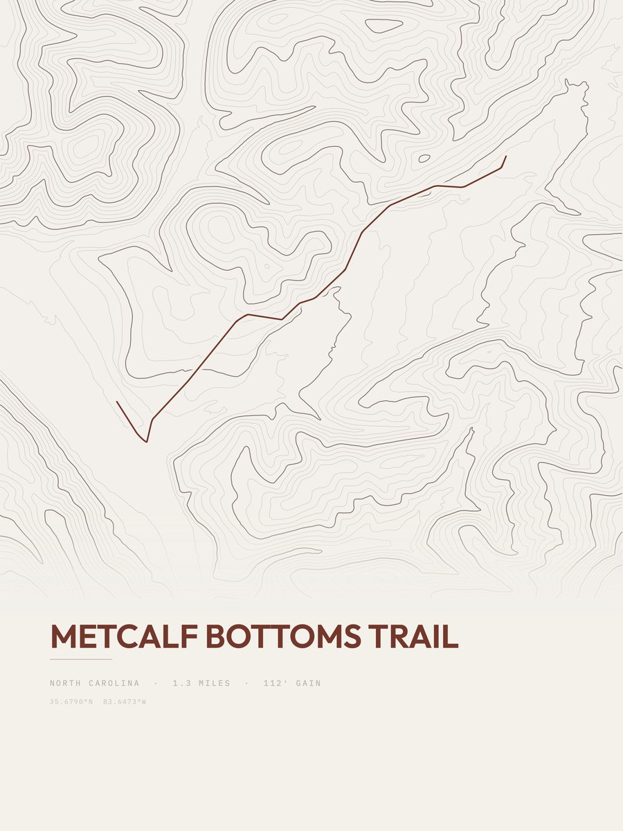 Metcalf Bottoms Trail topographic trail print