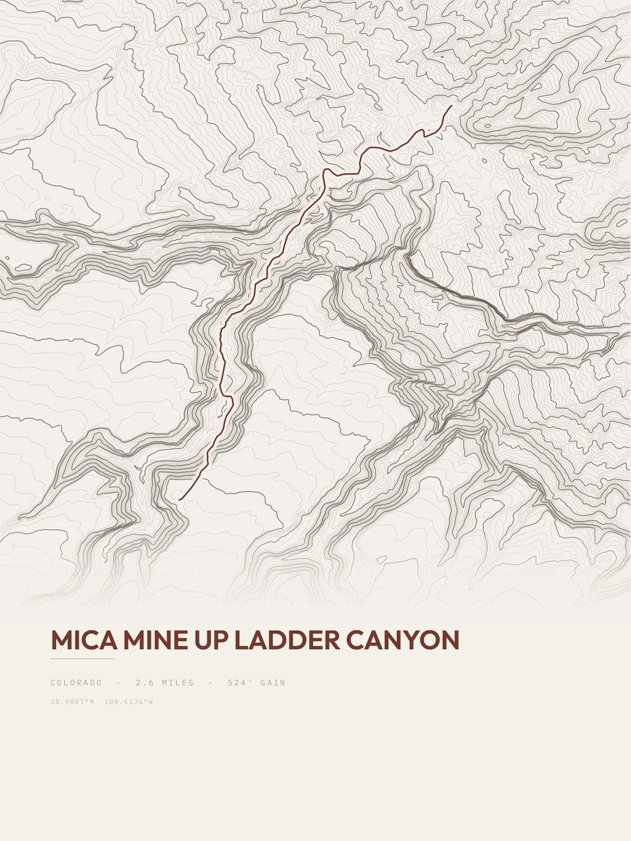 Mica Mine up Ladder Canyon Topographic print