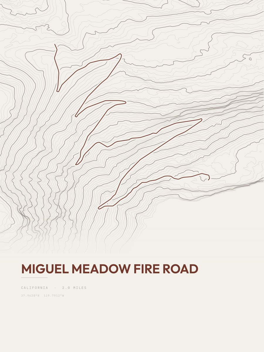 Miguel Meadow Fire Road Topographic print