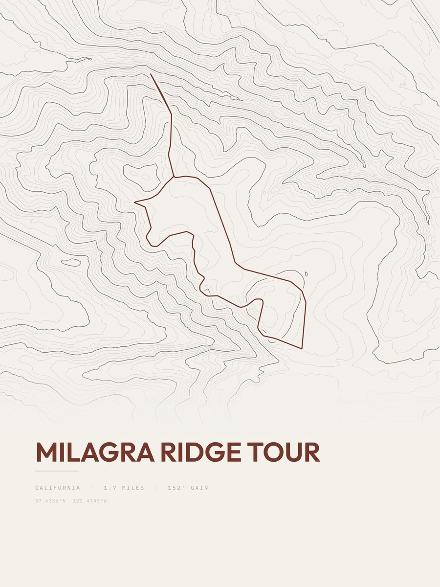 Milagra Ridge Tour topographic trail print