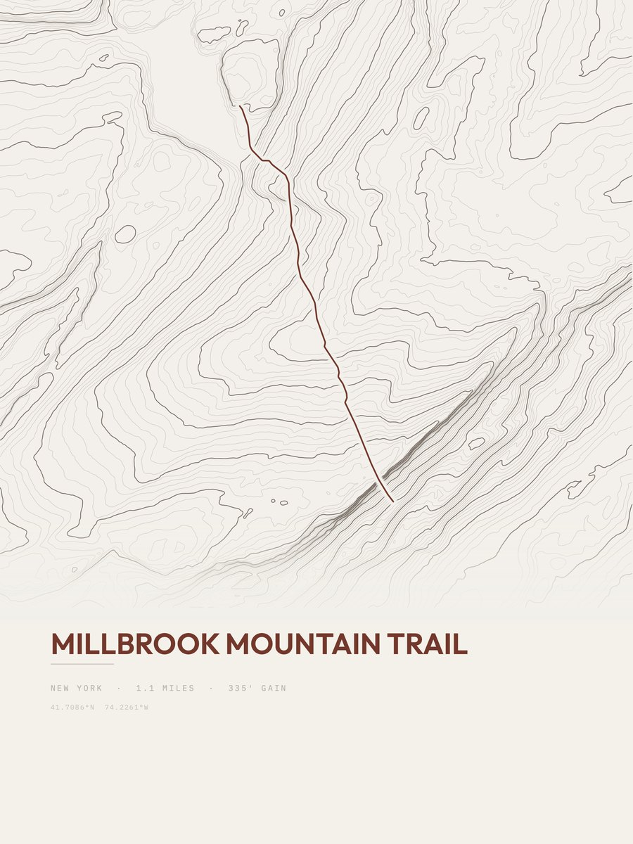 Millbrook Mountain Trail Topographic print