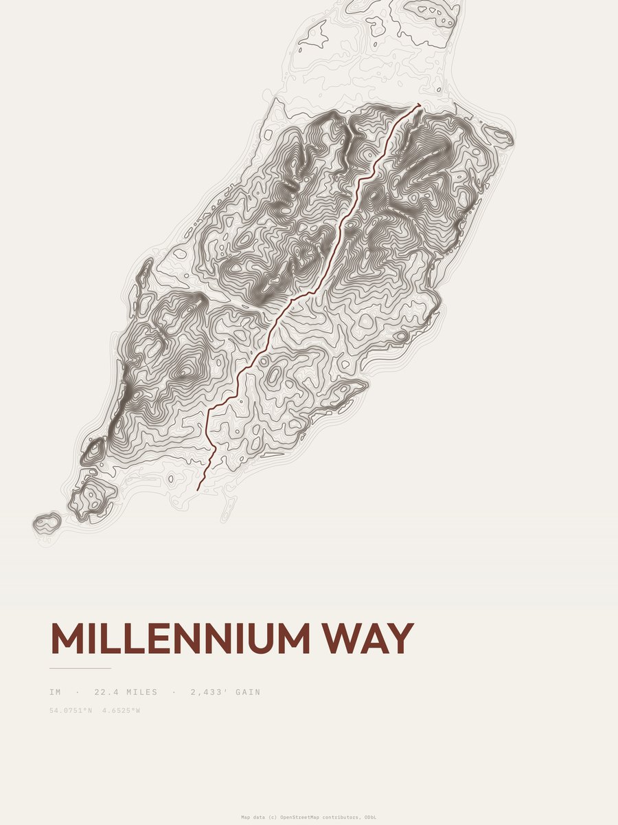 Millennium Way Topographic print