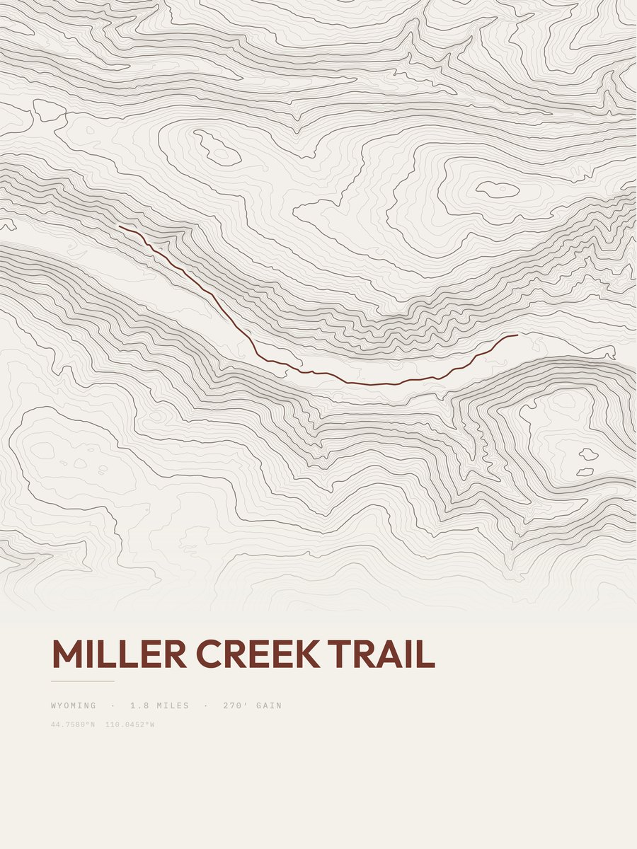 Miller Creek Trail Topographic print
