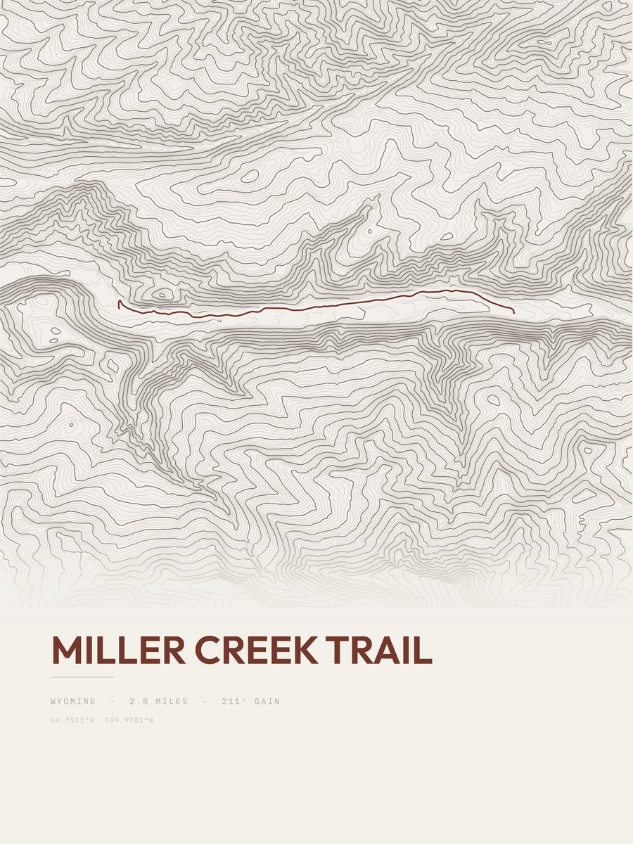 Miller Creek Trail Topographic print
