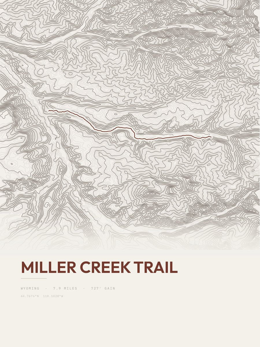 Miller Creek Trail Topographic print