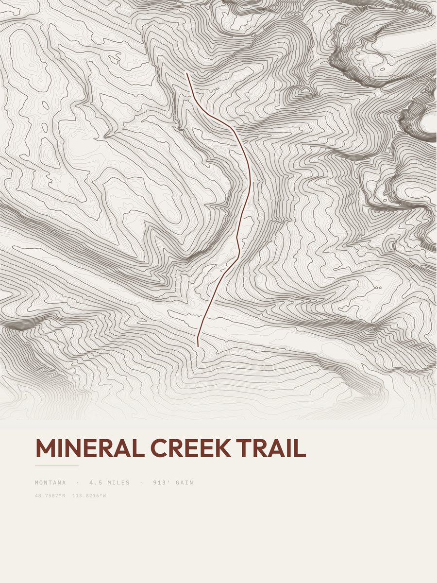 Mineral Creek Trail Topographic print