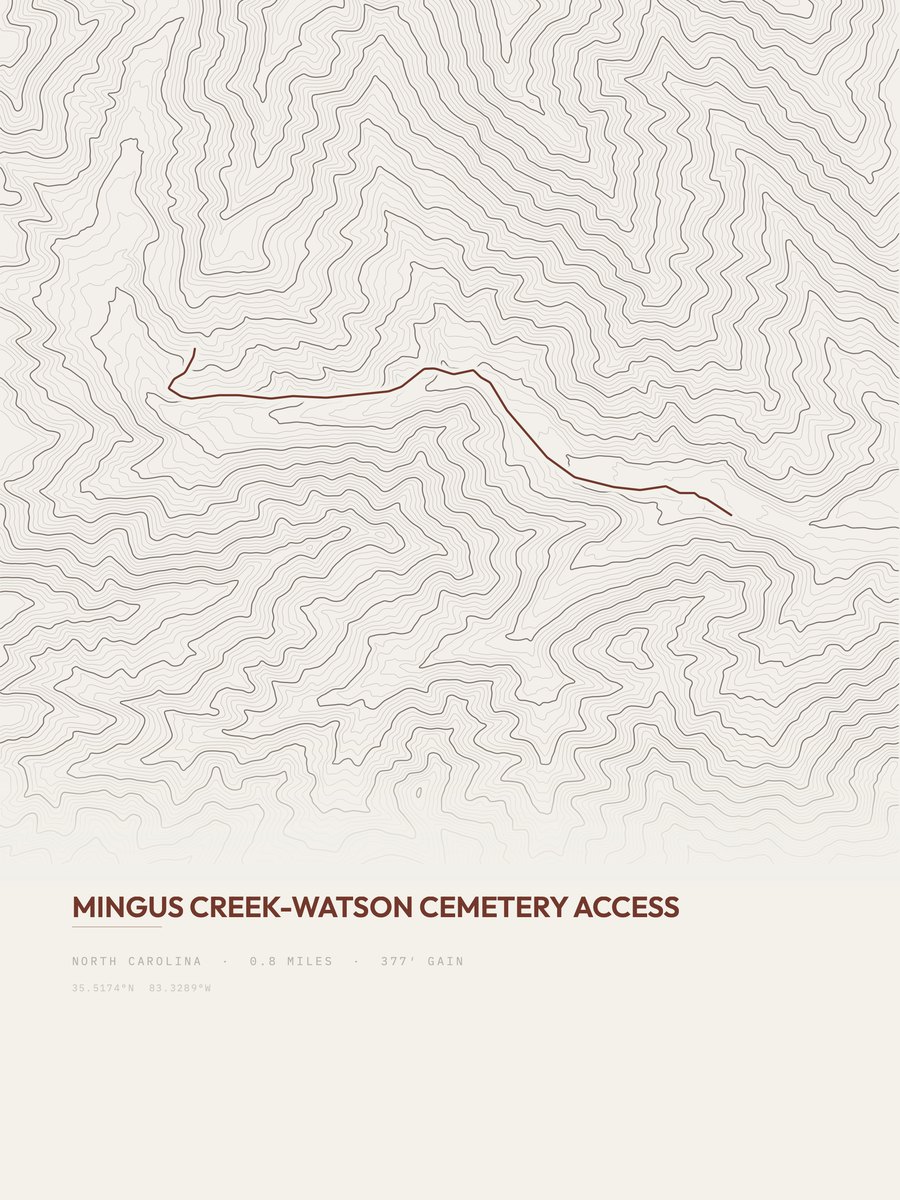 Watson Cemetery Access Topographic print