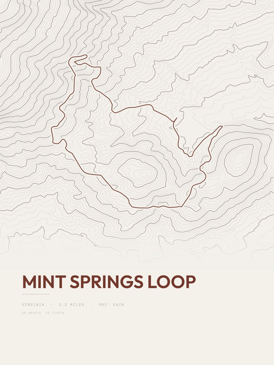 Mint Springs Loop Topographic print