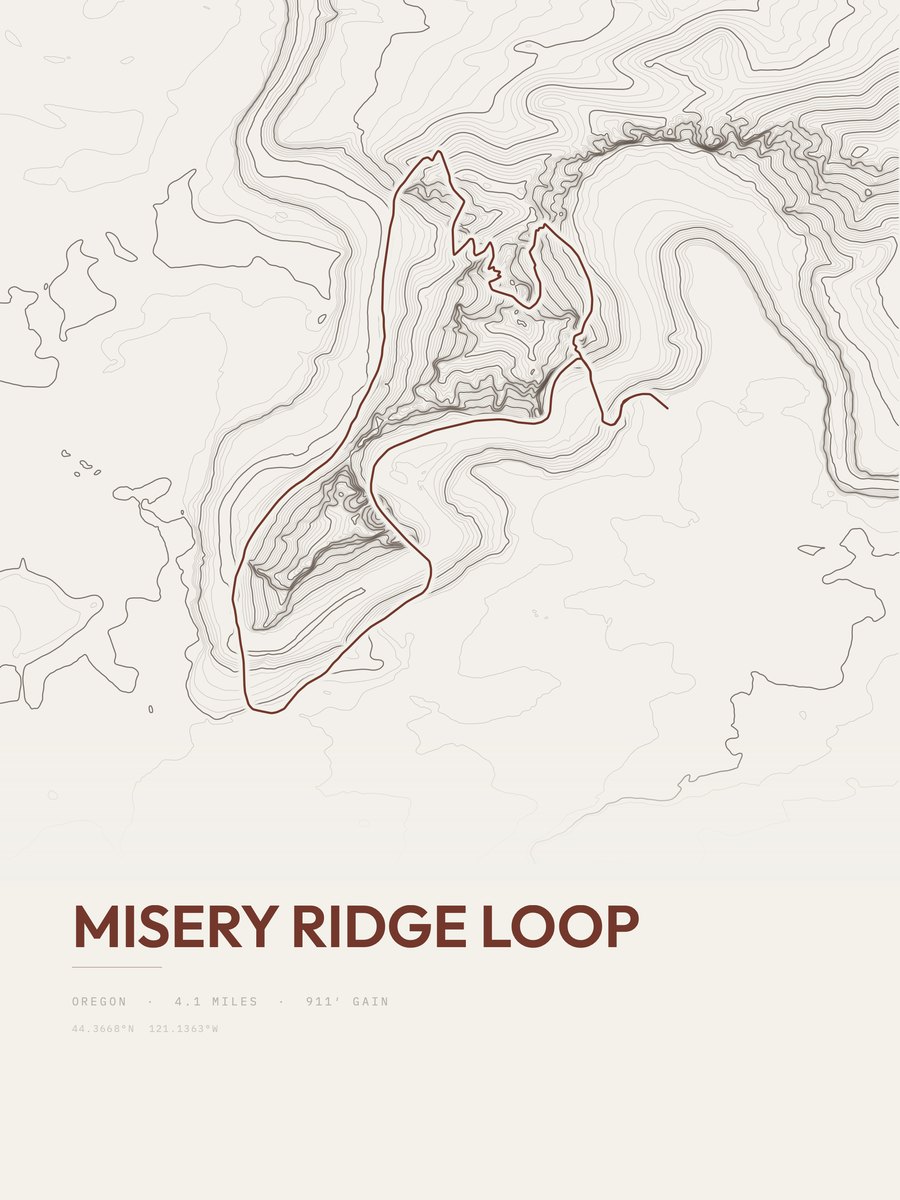 Misery Ridge Loop Topographic print