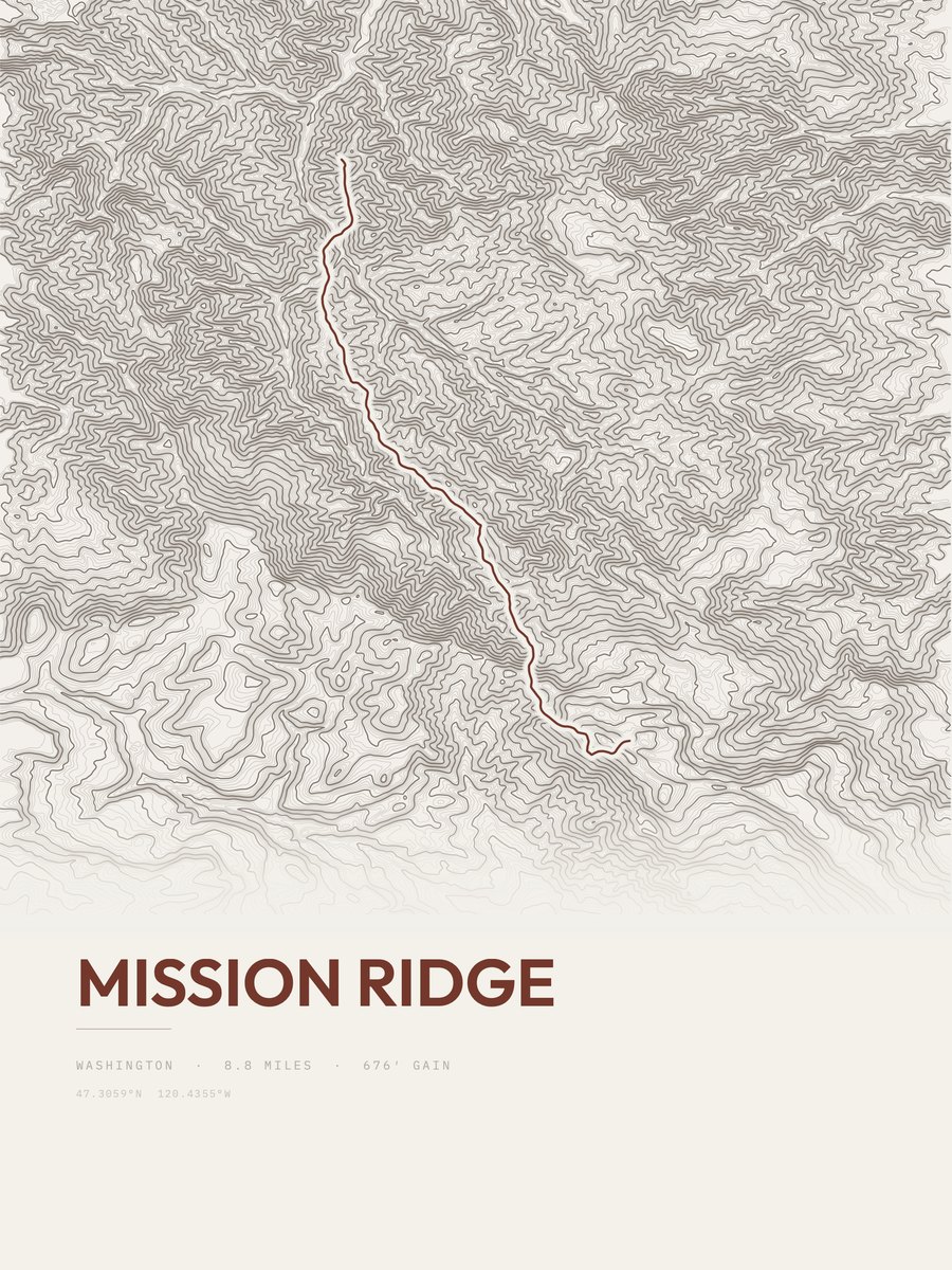 Mission Ridge Topographic print