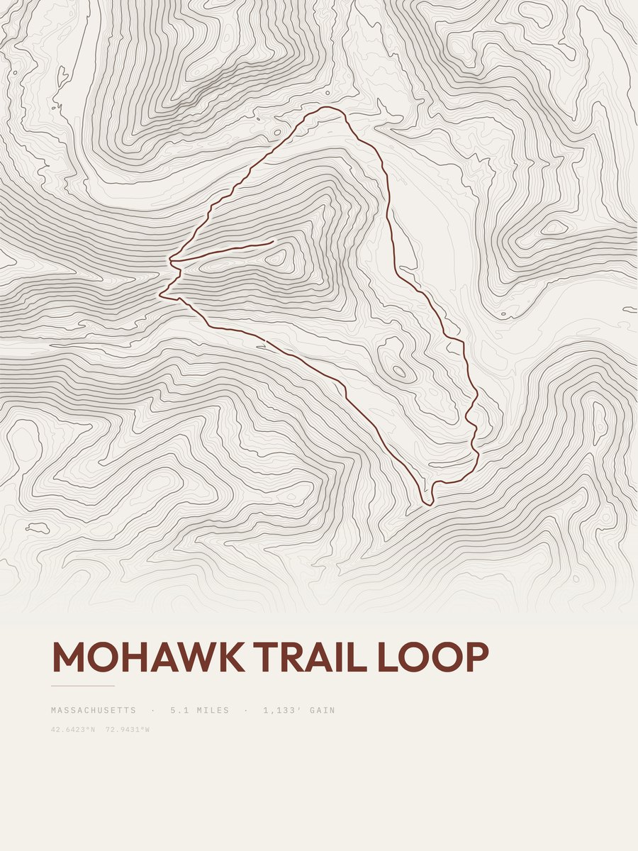 Mohawk Loop topographic trail print