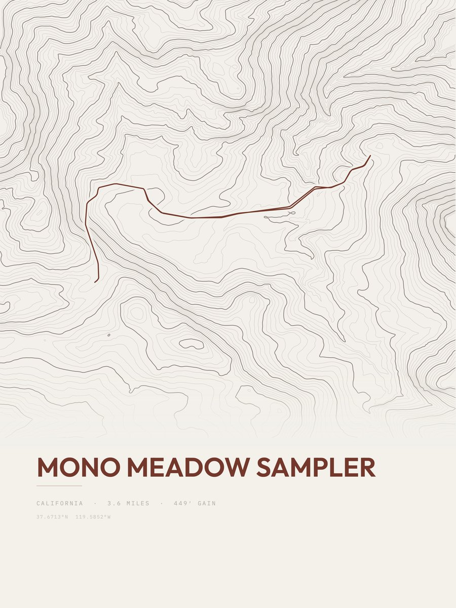Mono Meadow Sampler Topographic print