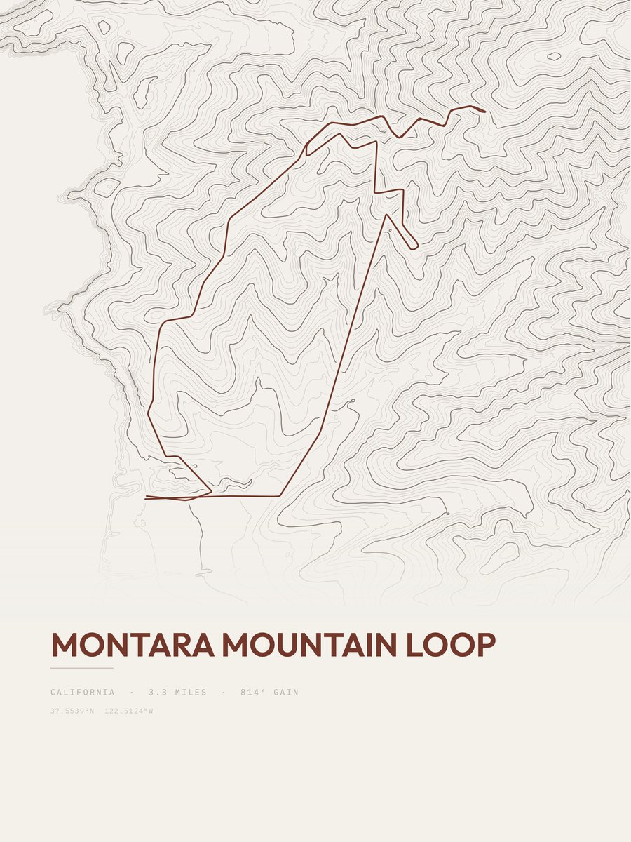 Montara Mountain Loop Topographic print