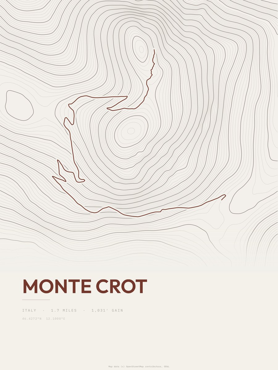 Monte Crot Topographic print