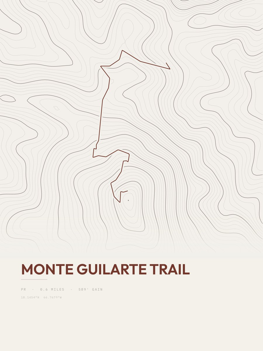 Monte Guilarte Trail Topographic print