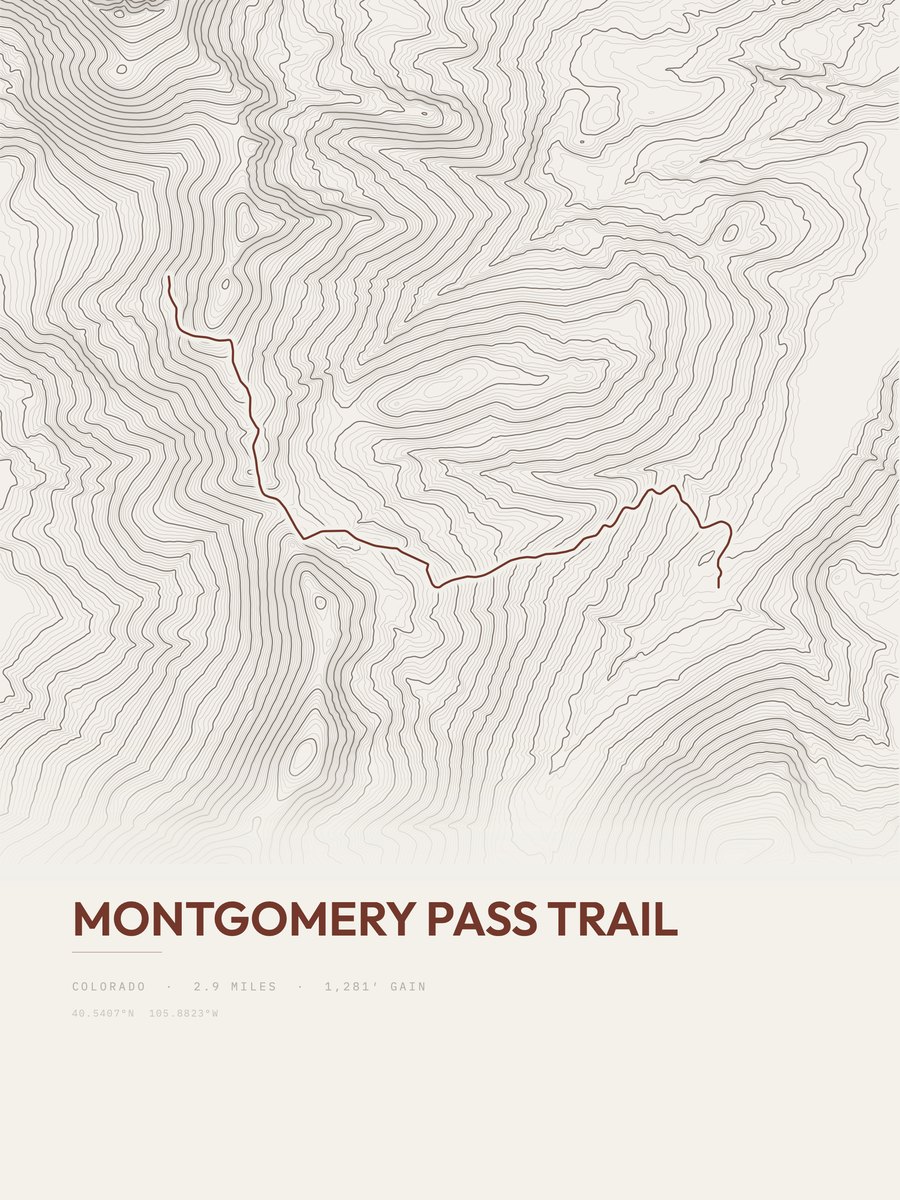 Montgomery Pass Trail Topographic print