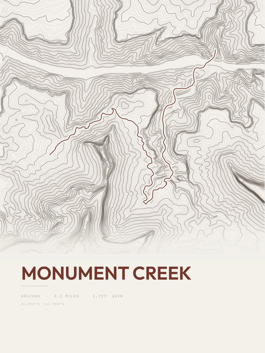 Monument Creek Topographic print