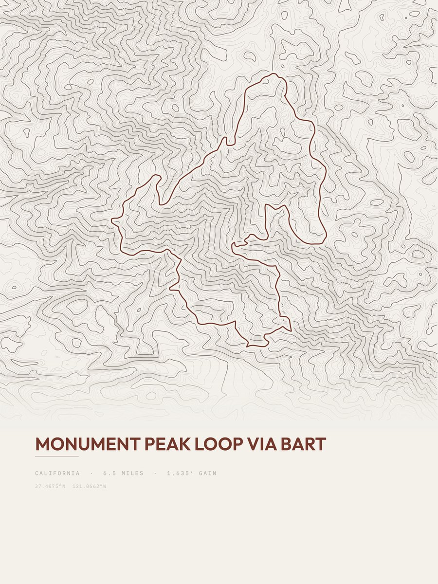 Monument Peak Loop Topographic print