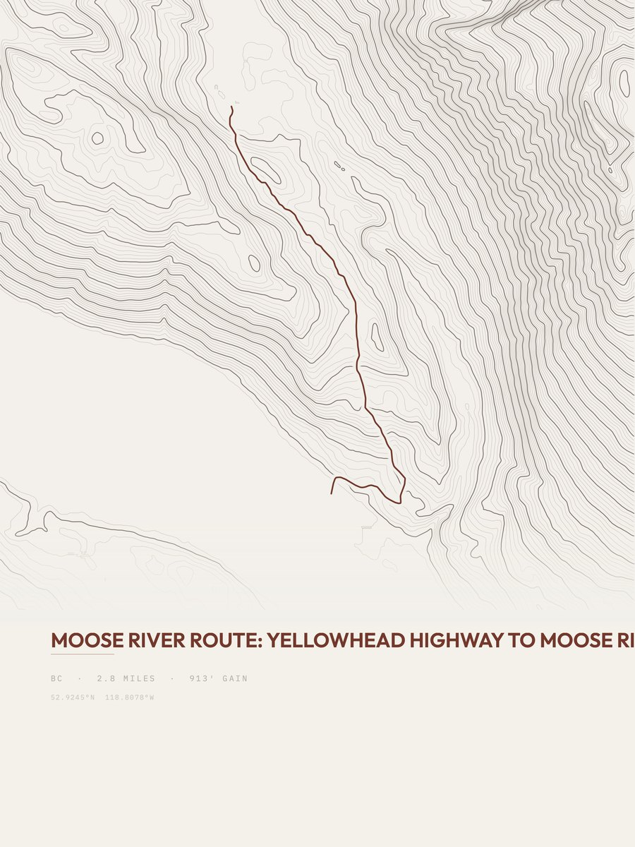 Moose River Route Topographic print