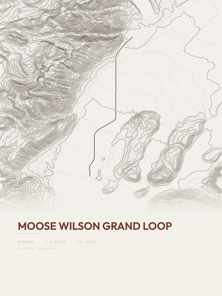Moose Wilson Grand Loop Topographic print