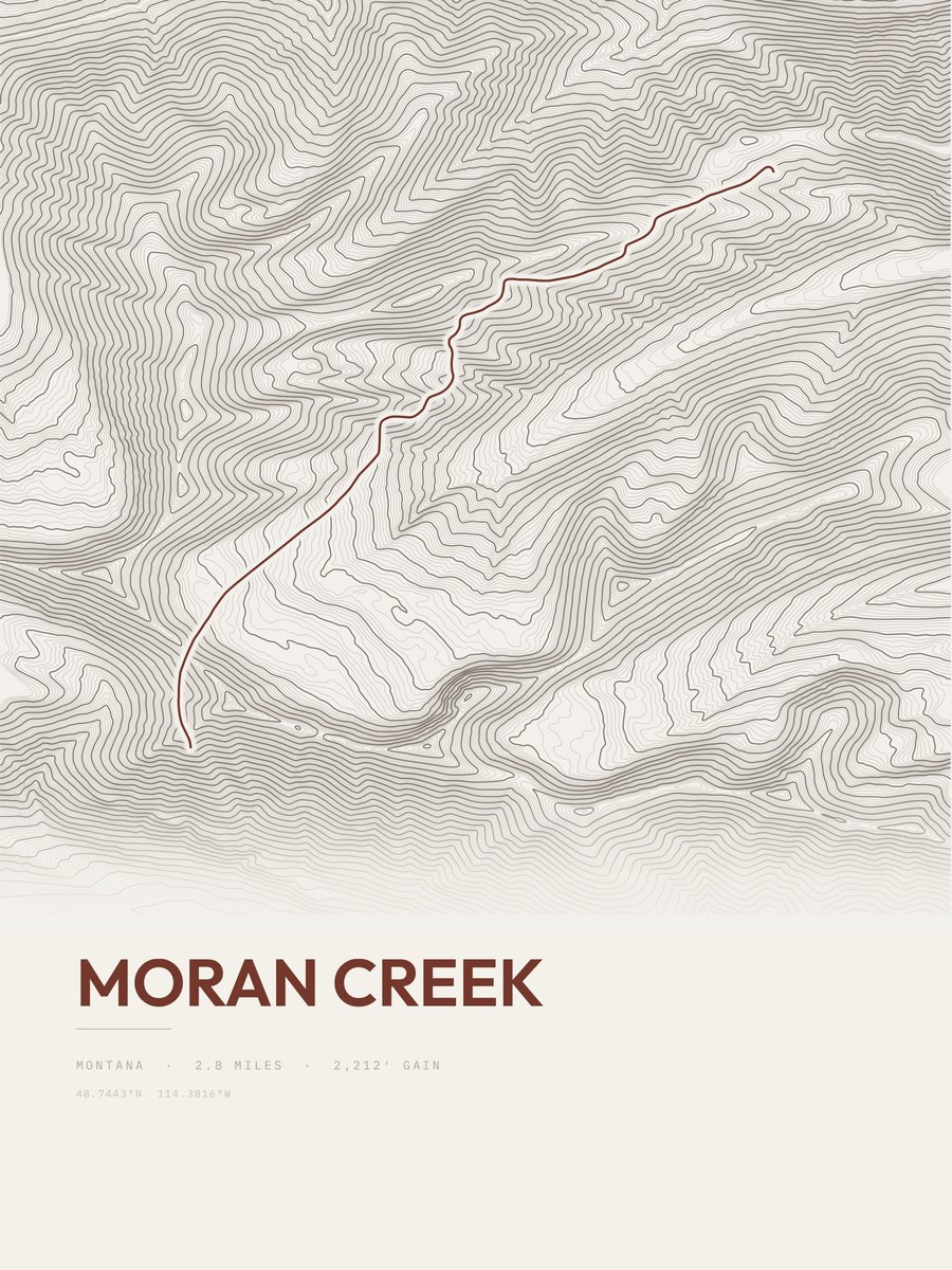 Moran Creek Topographic print