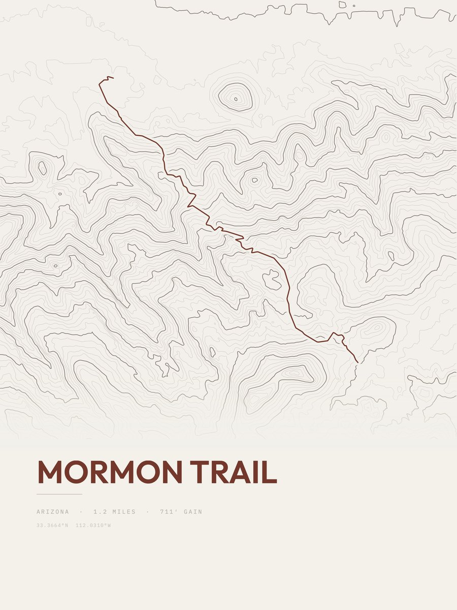 Mormon Trail Topographic print