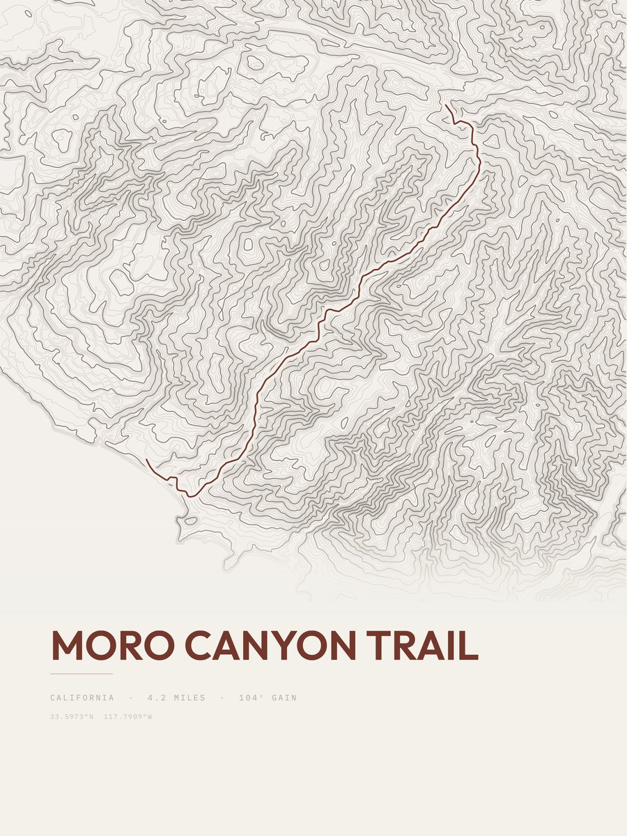 Moro Canyon Trail Topographic print