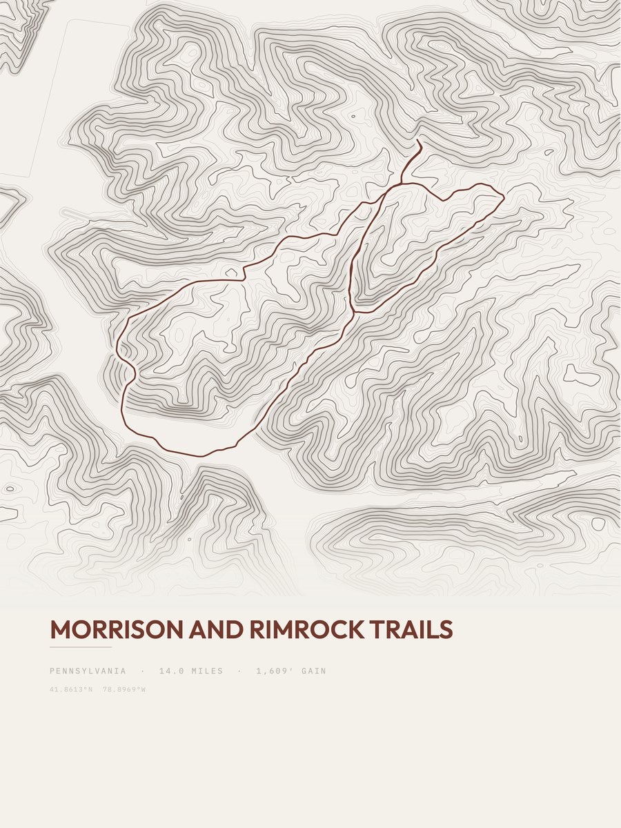 Morrison and Rimrock Trails topographic trail print