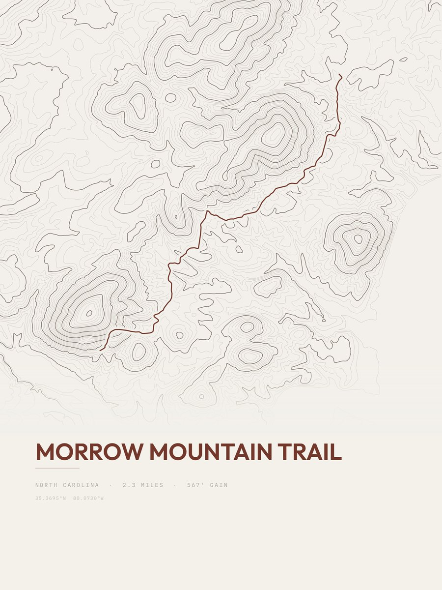 Morrow Mountain Trail Topographic print