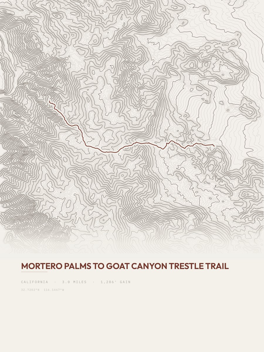 Goat Canyon Trestle Trail Topographic print