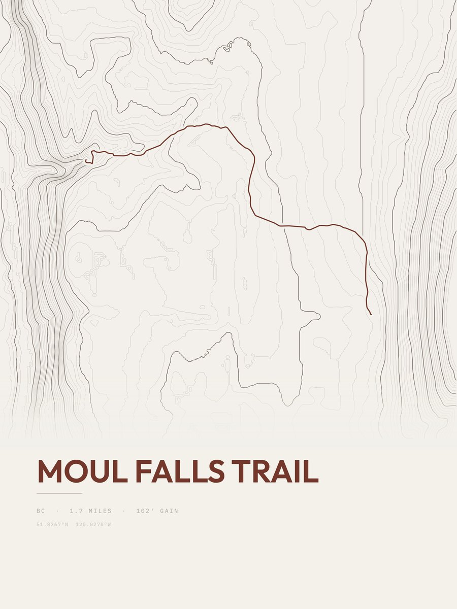 Moul Falls Trail Topographic print