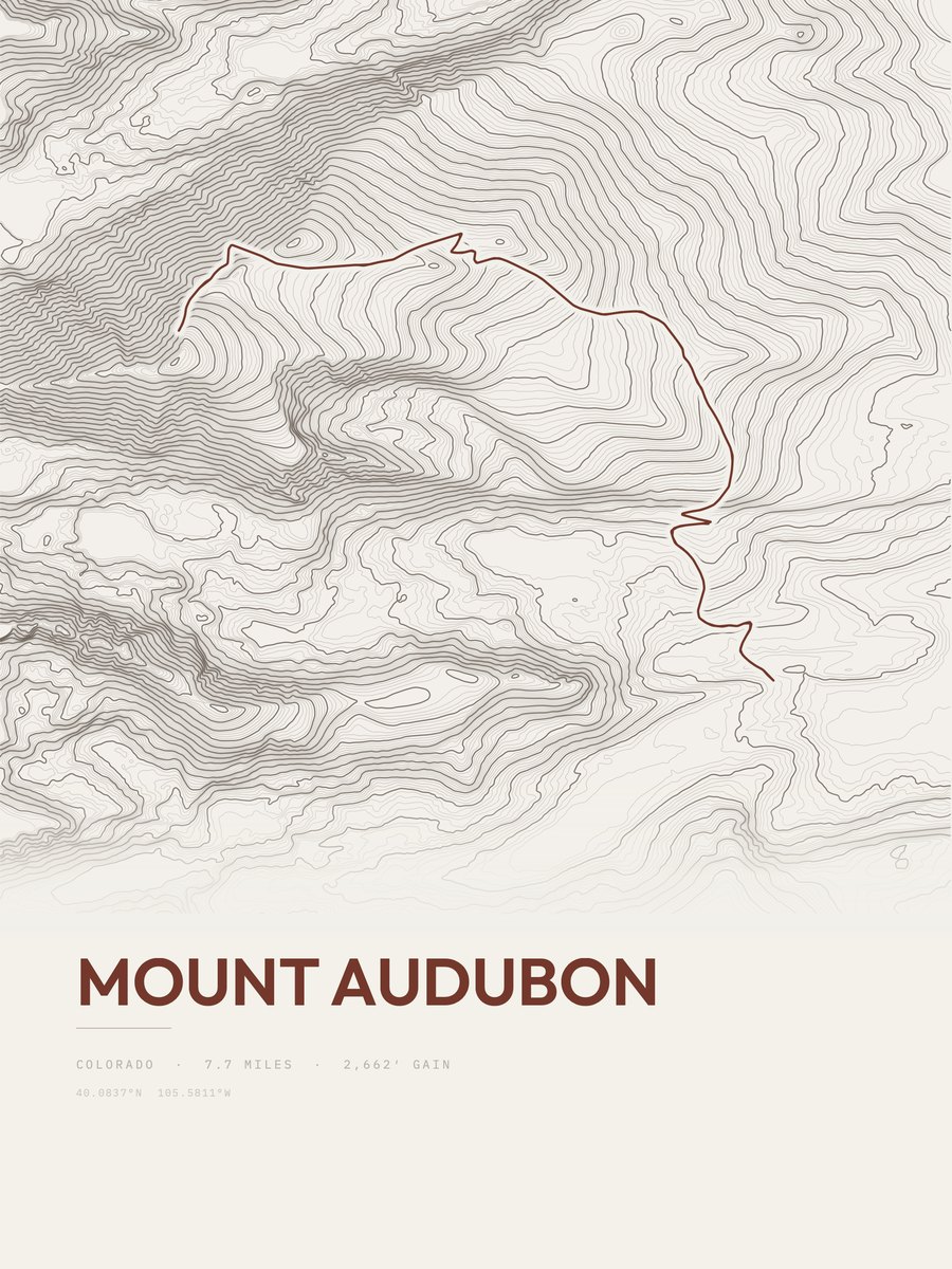 Mount Audubon Topographic print