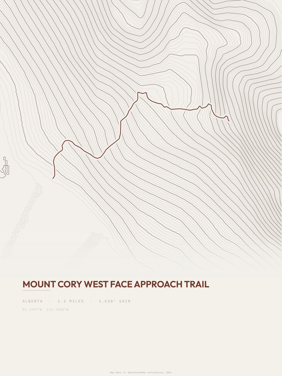 Mount Cory Topographic print