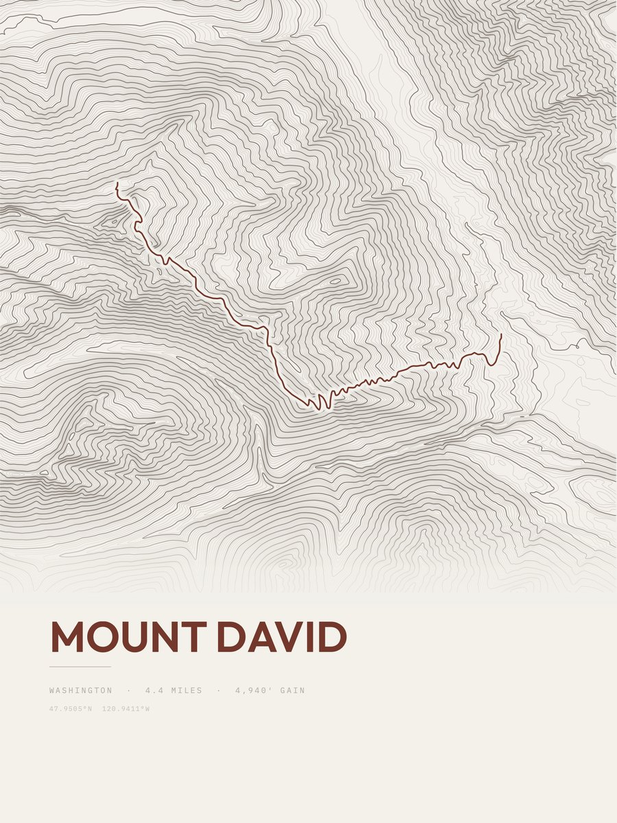 Mount David Topographic print