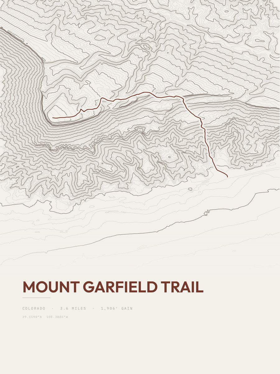Mount Garfield Trail Topographic print