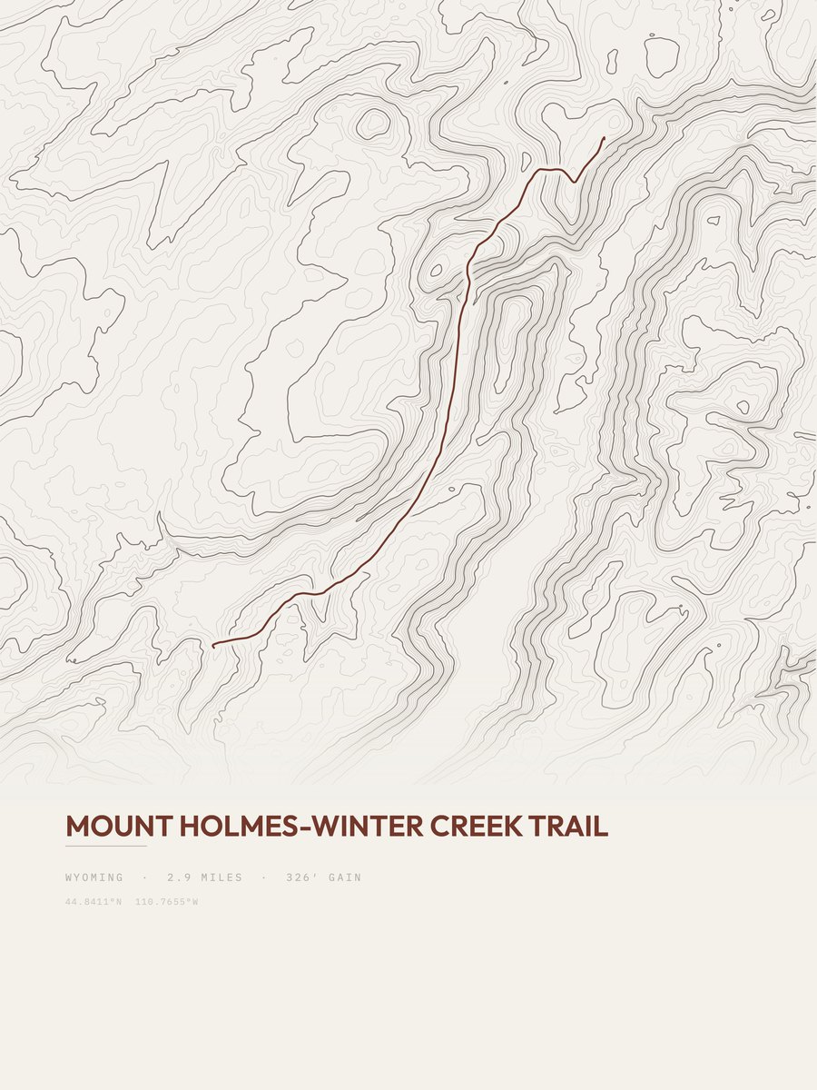 Mount Holmes-Winter Creek Trail Topographic print