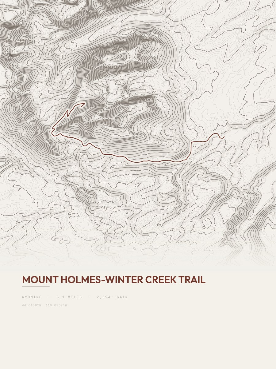 Mount Holmes-Winter Creek Trail Topographic print