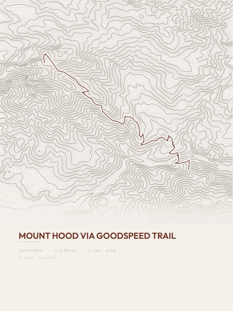 Mount Hood Topographic print
